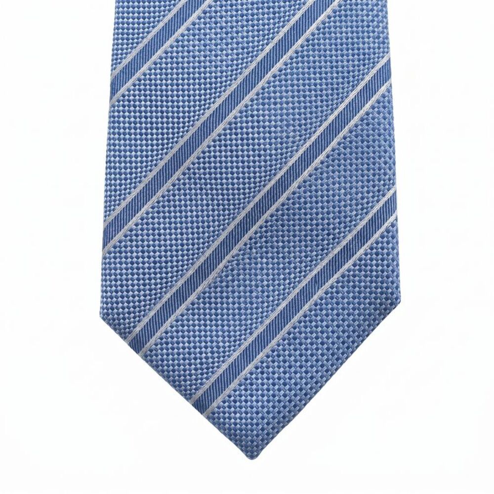 Emporio Armani Blue Silk Stripe Tie - Picture 3 of 3